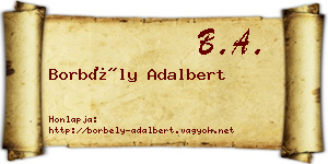 Borbély Adalbert névjegykártya